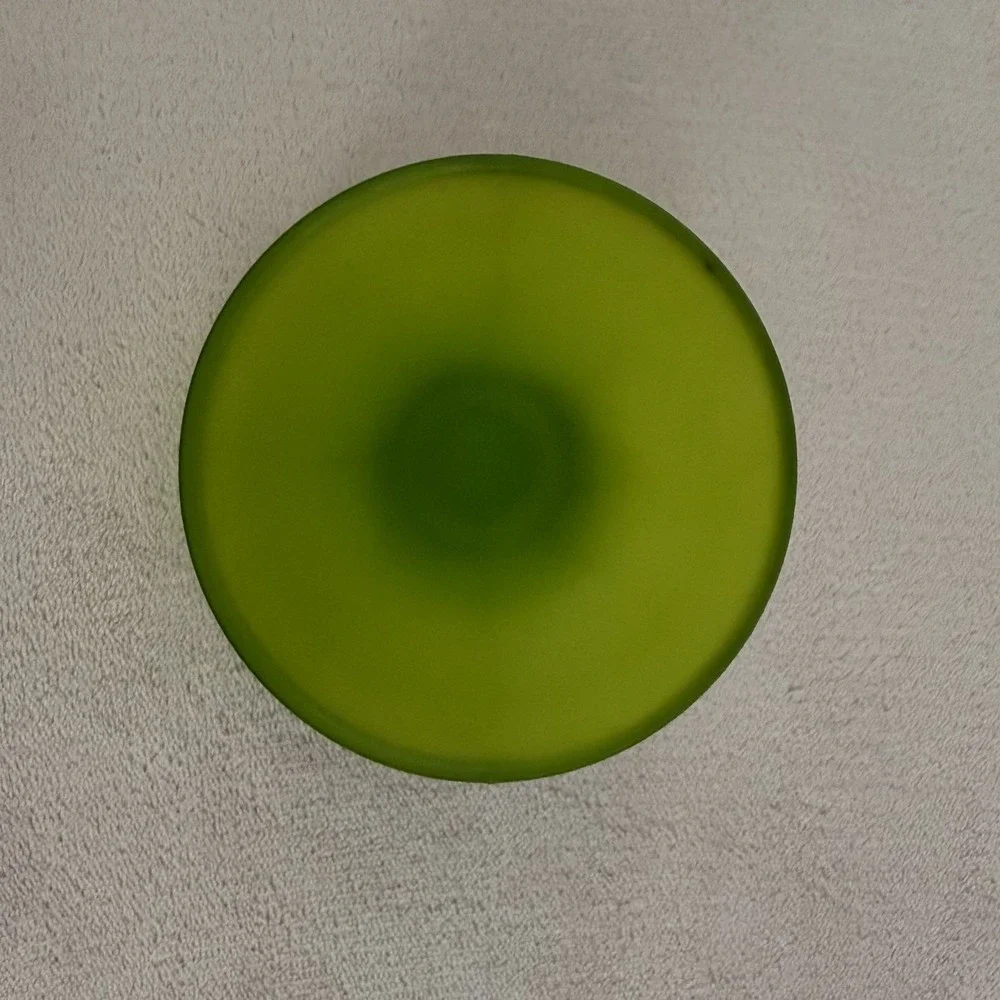 Westmoreland‎ Glass Goblet Green Vintage Hand Painted Daisy Satin Glass